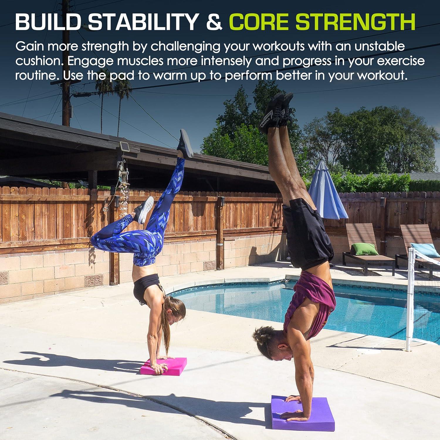imageProsourceFit Exercise Balance Pad  NonSlip Cushioned Foam Mat ampamp Knee Pad for Fitness and Stability Training Yoga Physical TherapyPurple  XL  1875 x 15