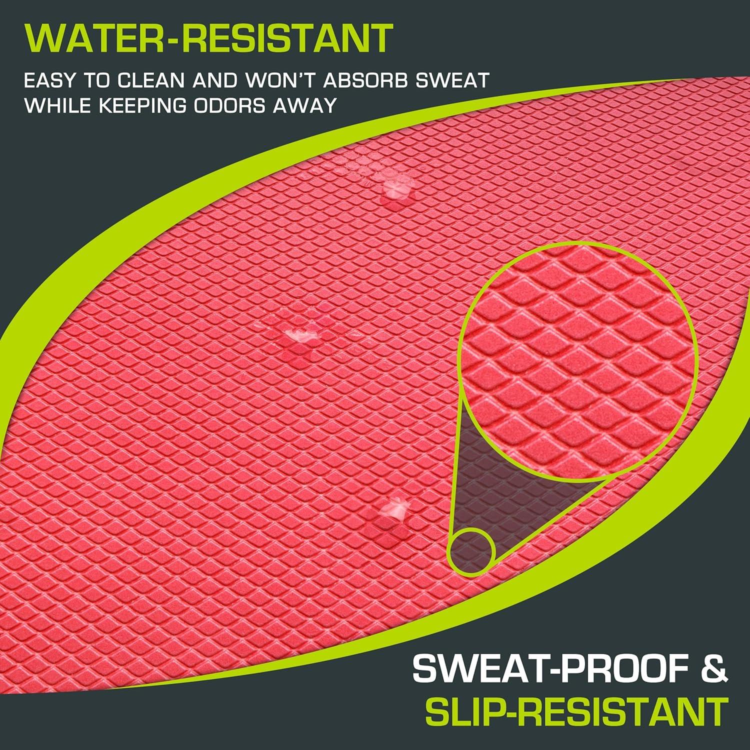 imageProsourceFit Exercise Balance Pad  NonSlip Cushioned Foam Mat ampamp Knee Pad for Fitness and Stability Training Yoga Physical TherapyRed  L  155 x 1275
