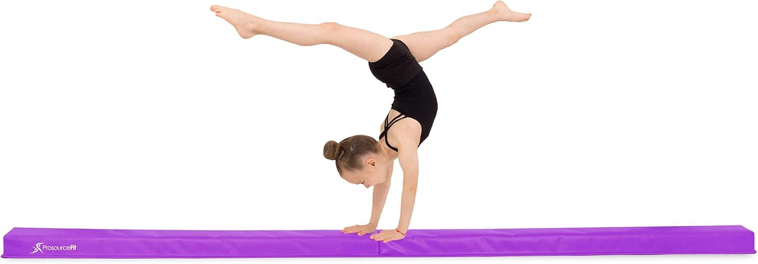 imageProsourceFit Gymnastics Balance Beam for Kids 9ft Long Firm Folding Floor Beam with NonSlip 4inch Wide Surface for Safe Gymnastics Practice at Home or GymPurple