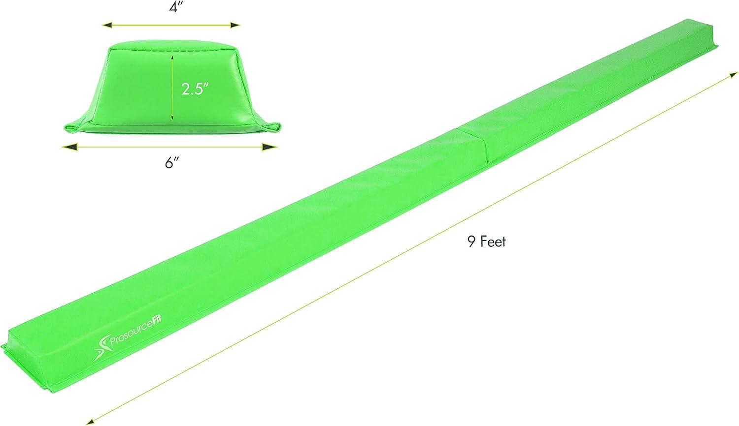 imageProsourceFit Gymnastics Balance Beam for Kids 9ft Long Firm Folding Floor Beam with NonSlip 4inch Wide Surface for Safe Gymnastics Practice at Home or GymGreen