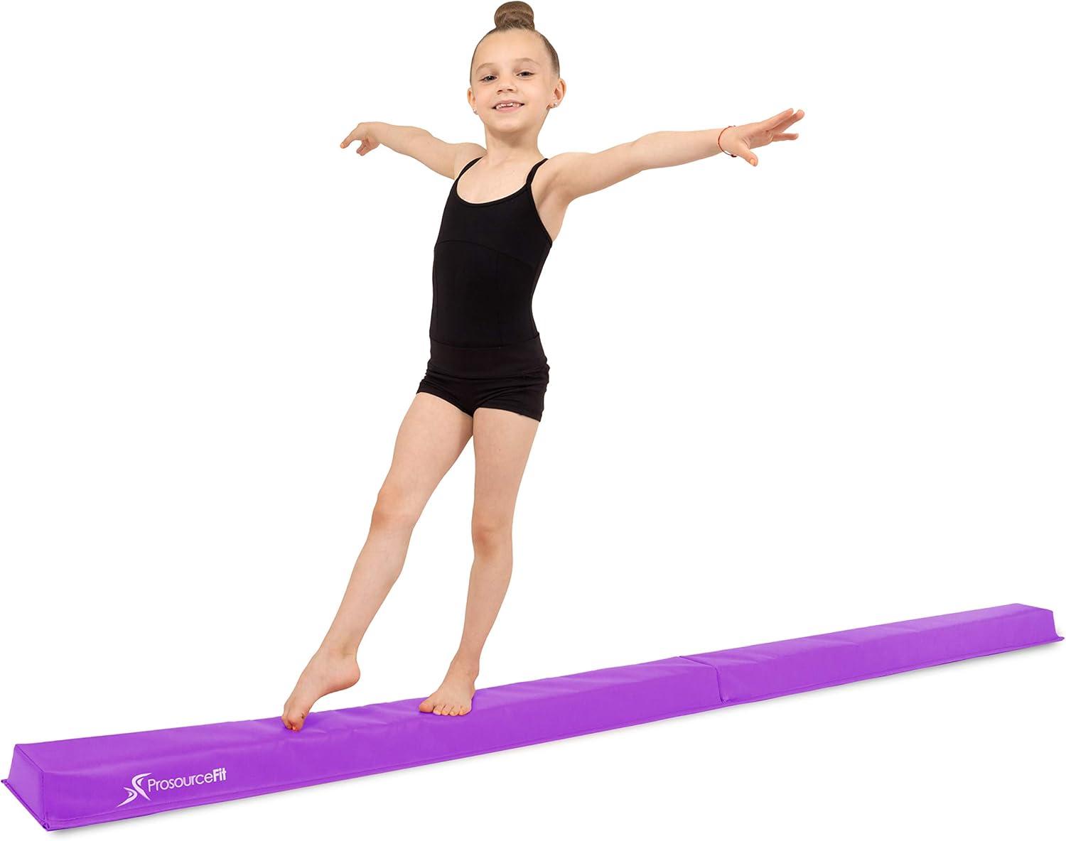 imageProsourceFit Gymnastics Balance Beam for Kids 9ft Long Firm Folding Floor Beam with NonSlip 4inch Wide Surface for Safe Gymnastics Practice at Home or GymPurple