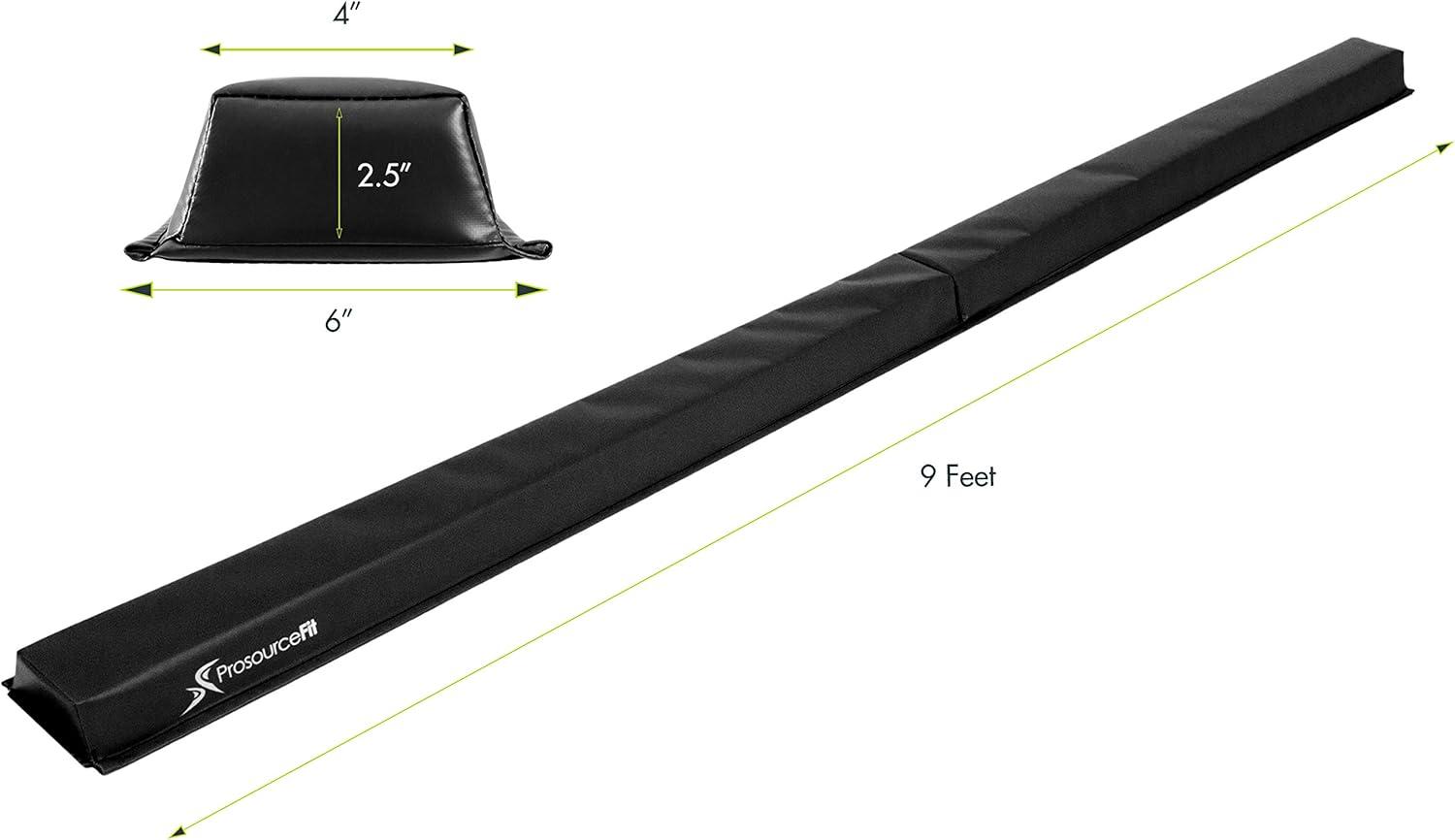 imageProsourceFit Gymnastics Balance Beam for Kids 9ft Long Firm Folding Floor Beam with NonSlip 4inch Wide Surface for Safe Gymnastics Practice at Home or GymBlack