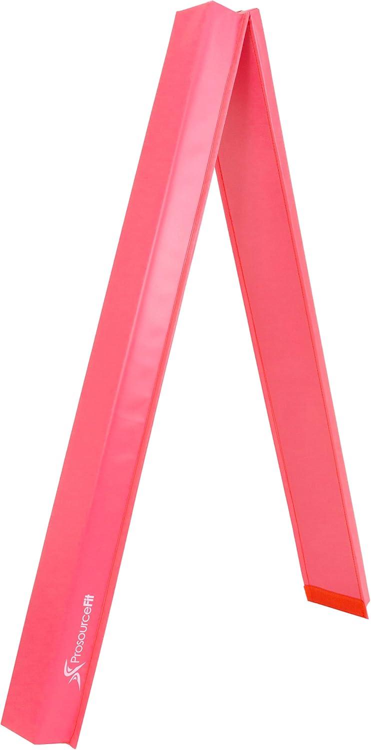imageProsourceFit Gymnastics Balance Beam for Kids 9ft Long Firm Folding Floor Beam with NonSlip 4inch Wide Surface for Safe Gymnastics Practice at Home or GymPink