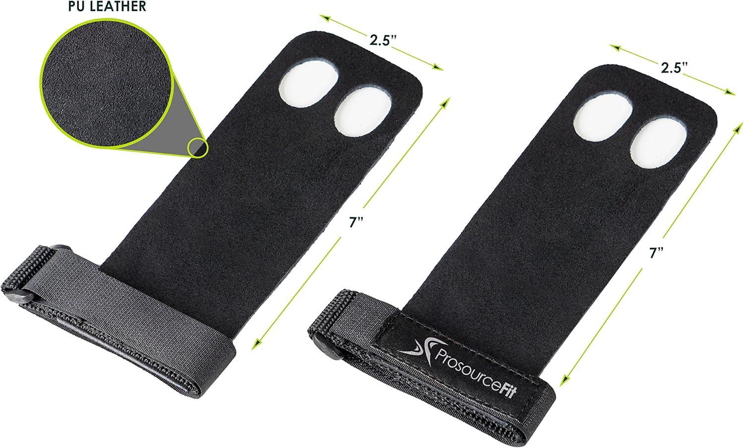 imageProsourceFit Gymnastics Hand Grips PU Leather Pair for PullUps Weight Lifting and Kettlebell ExercisesLargeXLarge
