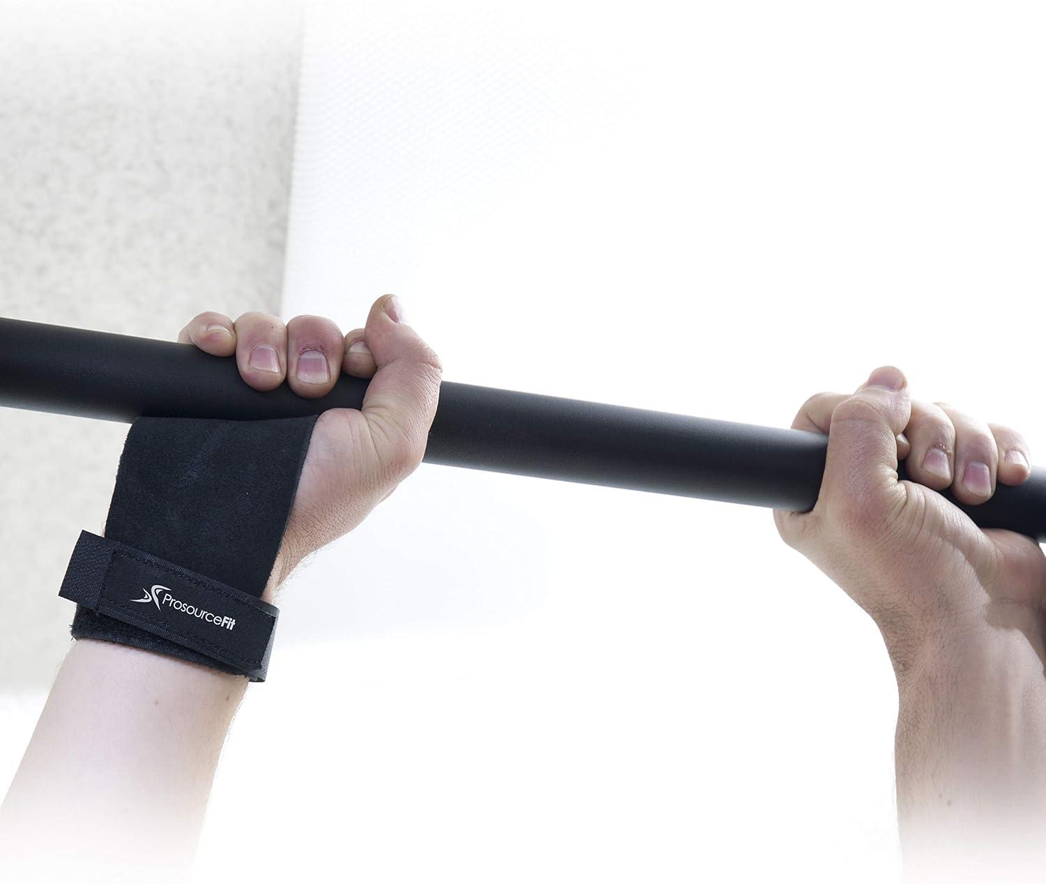 imageProsourceFit Gymnastics Hand Grips PU Leather Pair for PullUps Weight Lifting and Kettlebell ExercisesLargeXLarge