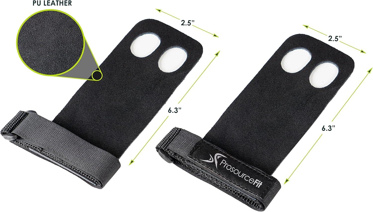 imageProsourceFit Gymnastics Hand Grips PU Leather Pair for PullUps Weight Lifting and Kettlebell ExercisesSmallMedium