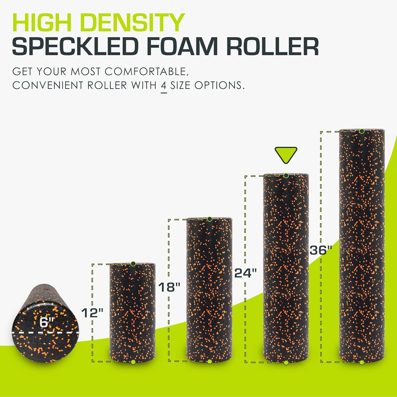 imageProsourceFit High Density Foam Rollers 36  inches LongFirm Full Body Athletic Massage Tool for Back Stretching Yoga Pilates Post Workout Muscle RecuperationBlackOrange