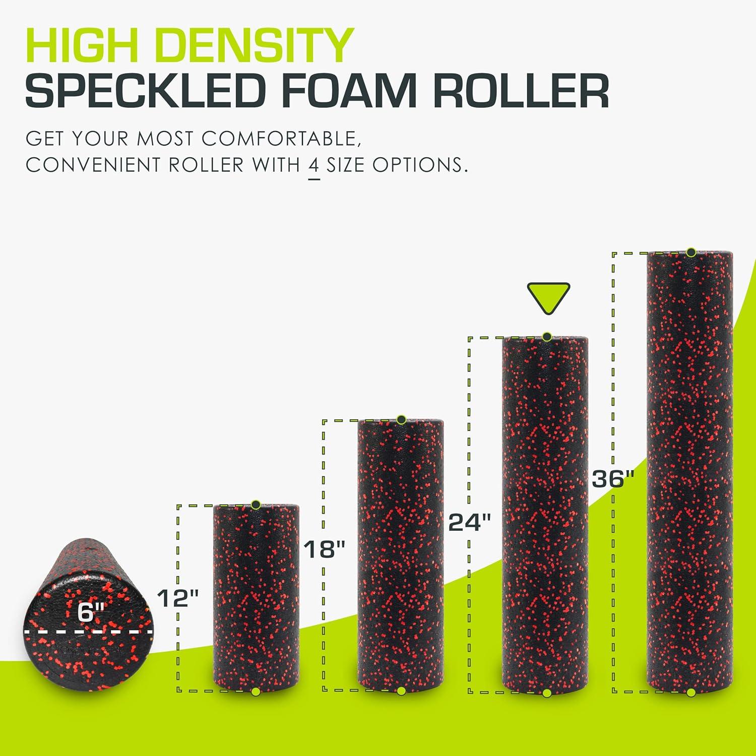 imageProsourceFit High Density Foam Rollers 36  inches LongFirm Full Body Athletic Massage Tool for Back Stretching Yoga Pilates Post Workout Muscle RecuperationBlackRed