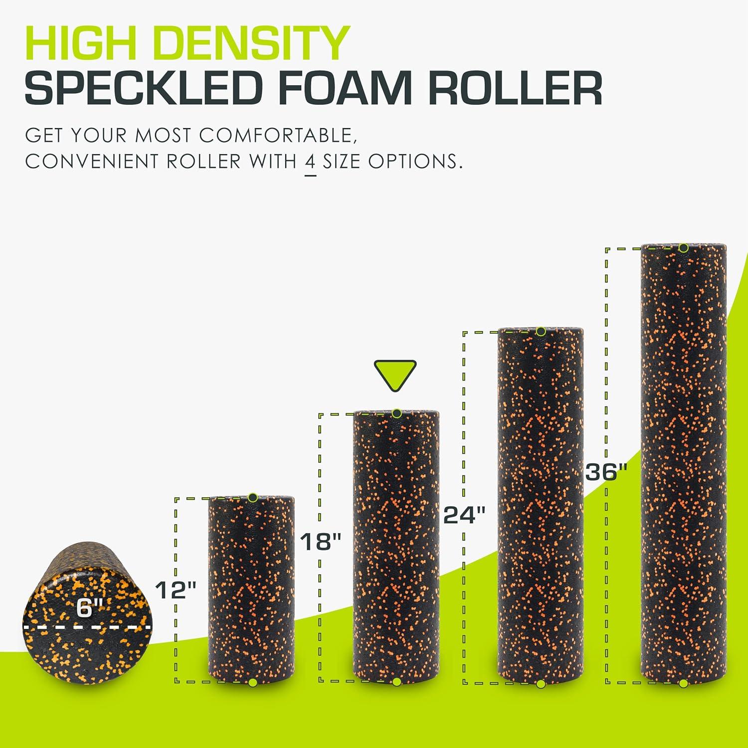 imageProsourceFit High Density Foam Rollers 36  inches LongFirm Full Body Athletic Massage Tool for Back Stretching Yoga Pilates Post Workout Muscle RecuperationBlackOrange
