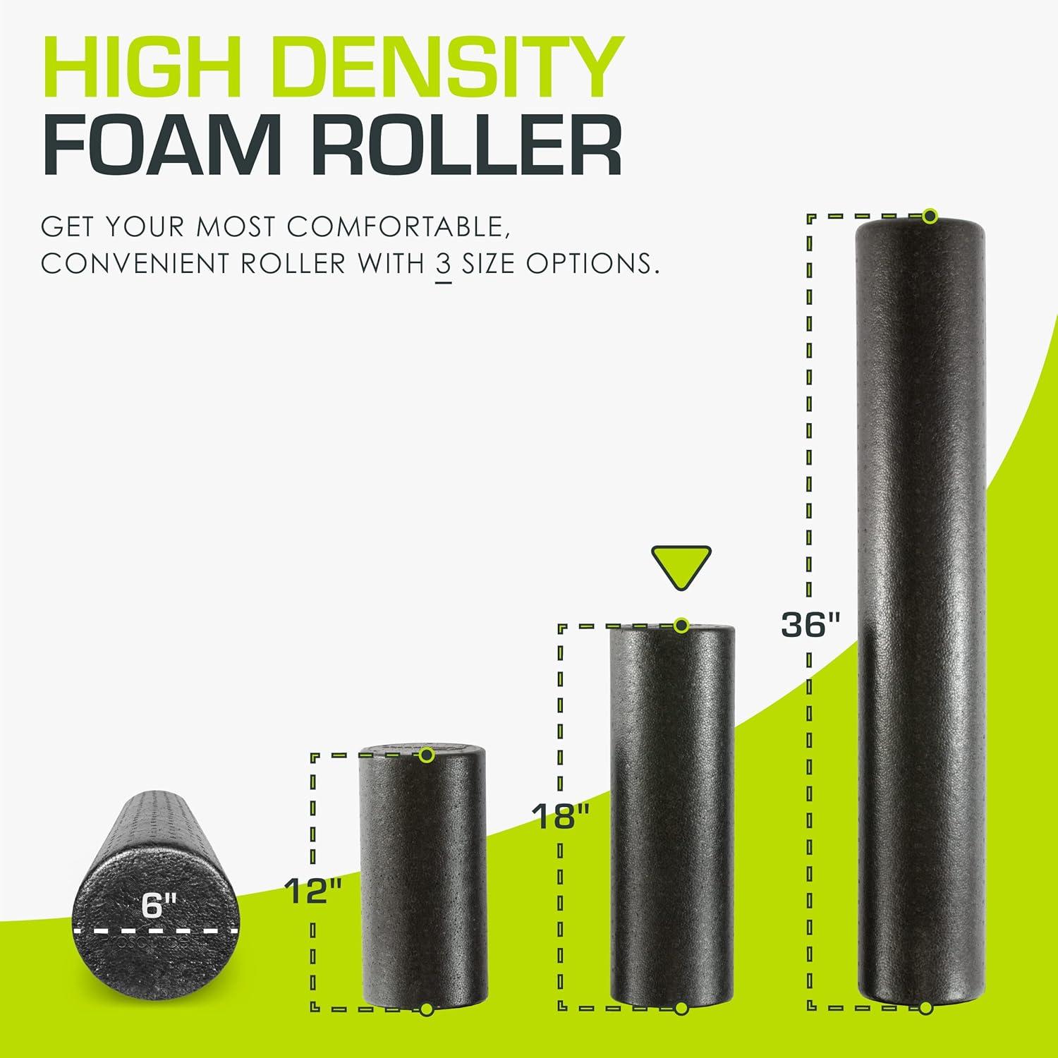 imageProsourceFit High Density Foam Rollers 36  inches LongFirm Full Body Athletic Massage Tool for Back Stretching Yoga Pilates Post Workout Muscle RecuperationBlack