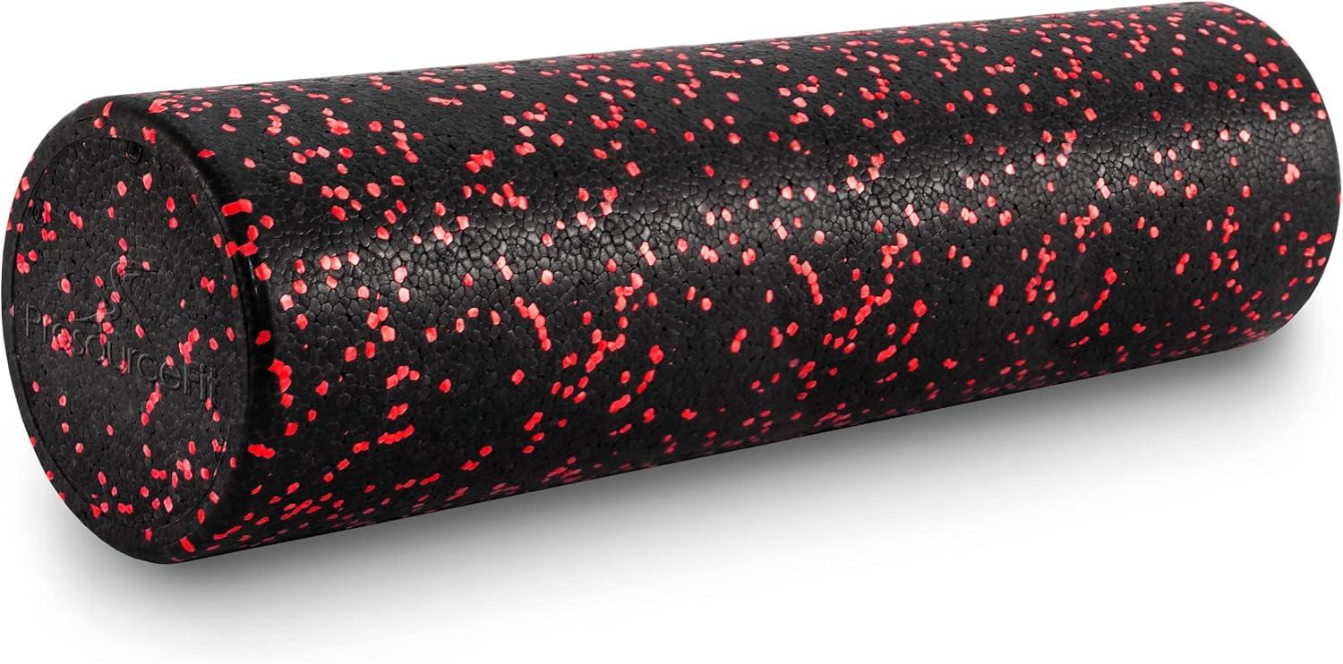imageProsourceFit High Density Foam Rollers 36  inches LongFirm Full Body Athletic Massage Tool for Back Stretching Yoga Pilates Post Workout Muscle RecuperationBlackRed