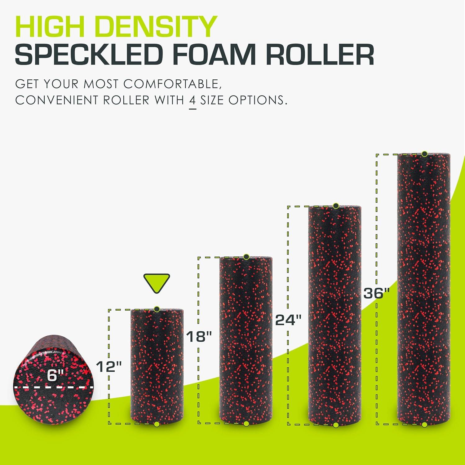 imageProsourceFit High Density Foam Rollers 36  inches LongFirm Full Body Athletic Massage Tool for Back Stretching Yoga Pilates Post Workout Muscle RecuperationBlackRed