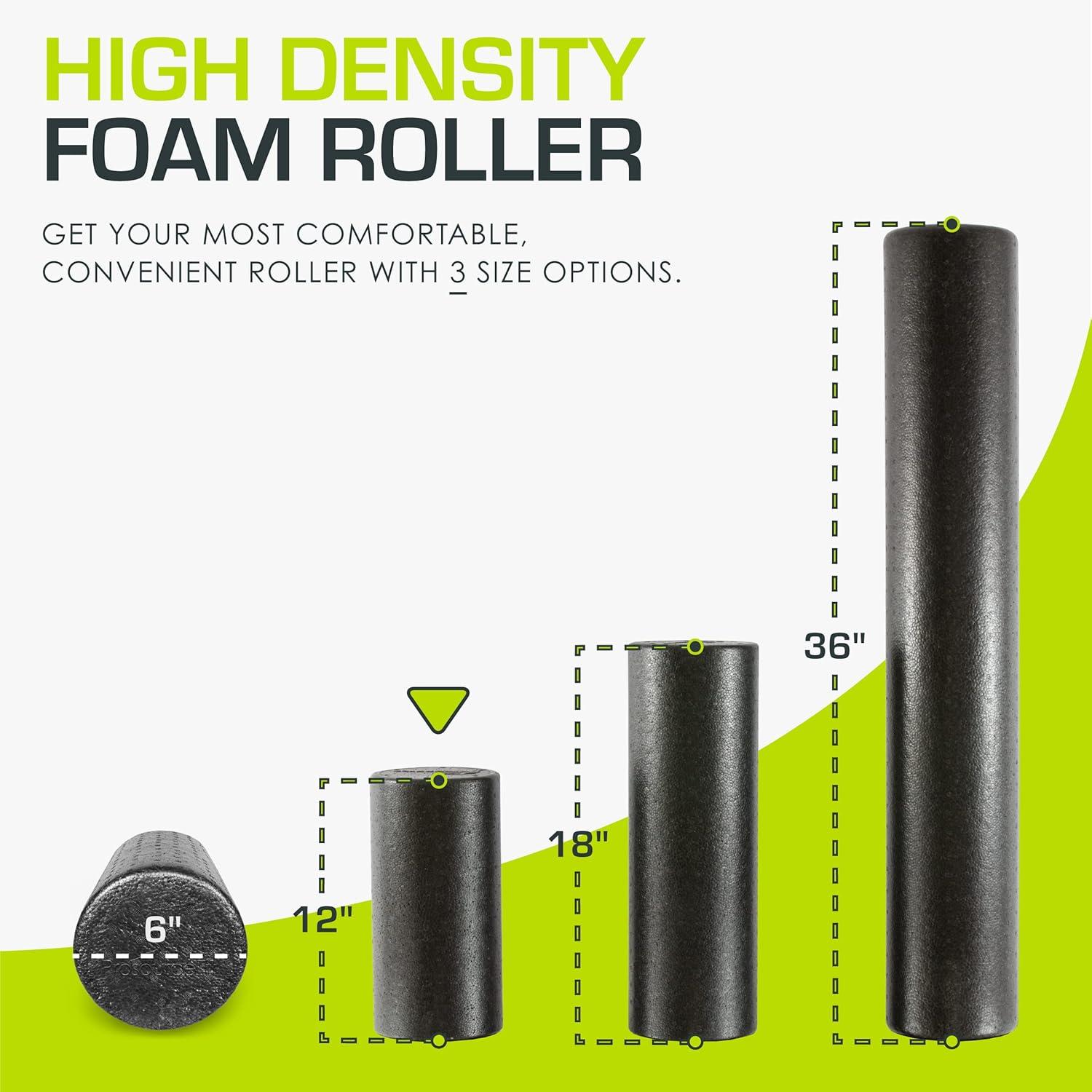 imageProsourceFit High Density Foam Rollers 36  inches LongFirm Full Body Athletic Massage Tool for Back Stretching Yoga Pilates Post Workout Muscle RecuperationBlack