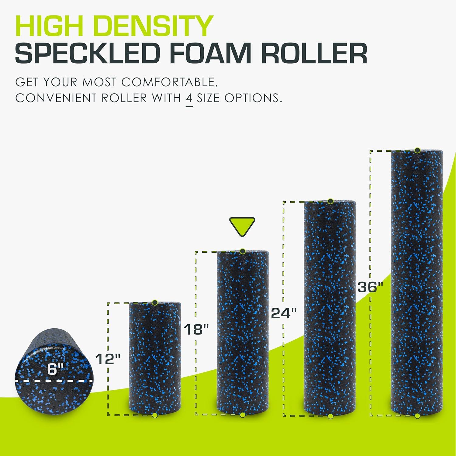 imageProsourceFit High Density Foam Rollers 36  inches LongFirm Full Body Athletic Massage Tool for Back Stretching Yoga Pilates Post Workout Muscle RecuperationBlackBlue