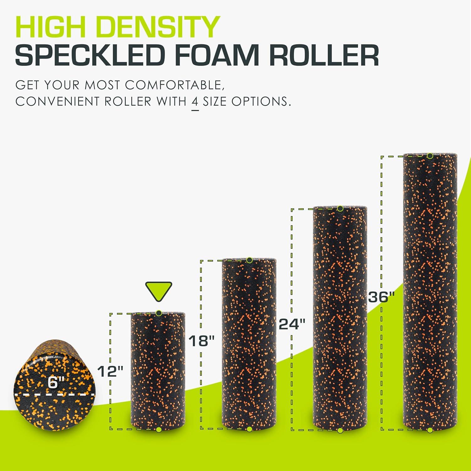 imageProsourceFit High Density Foam Rollers 36  inches LongFirm Full Body Athletic Massage Tool for Back Stretching Yoga Pilates Post Workout Muscle RecuperationBlackOrange