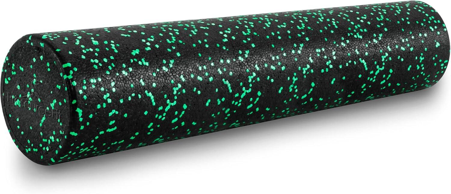 imageProsourceFit High Density Foam Rollers 36  inches LongFirm Full Body Athletic Massage Tool for Back Stretching Yoga Pilates Post Workout Muscle RecuperationBlackGreen
