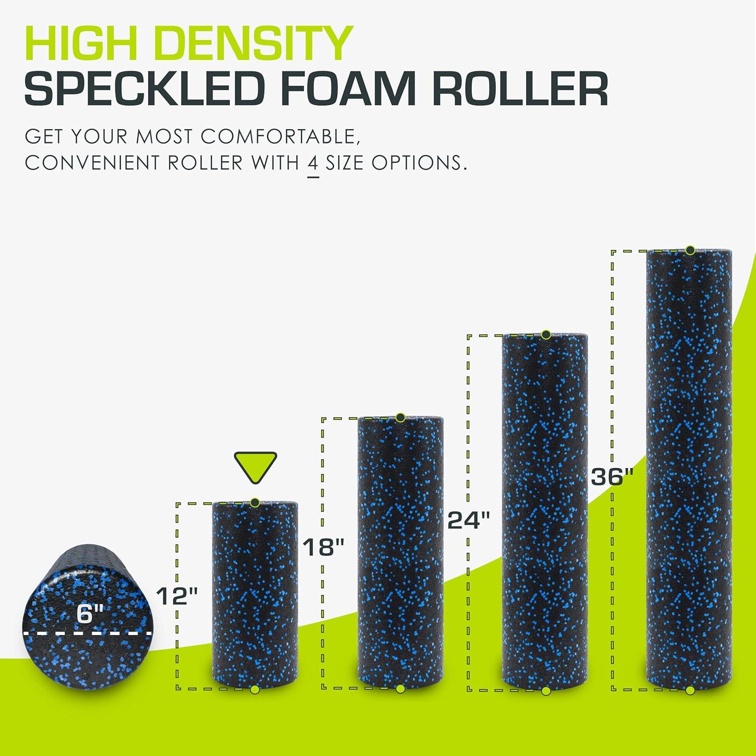 imageProsourceFit High Density Foam Rollers 36  inches LongFirm Full Body Athletic Massage Tool for Back Stretching Yoga Pilates Post Workout Muscle RecuperationBlackBlue