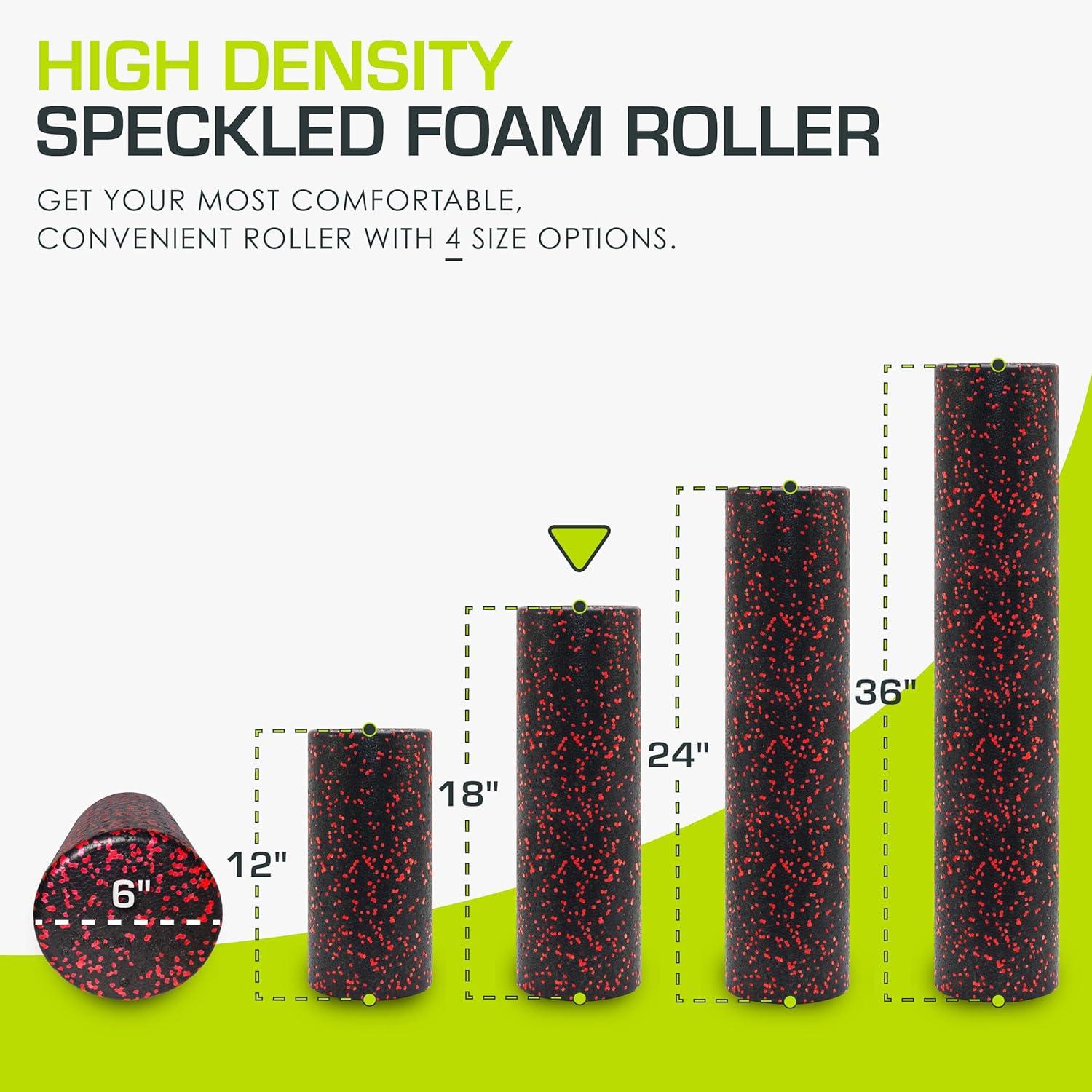 imageProsourceFit High Density Foam Rollers 36  inches LongFirm Full Body Athletic Massage Tool for Back Stretching Yoga Pilates Post Workout Muscle RecuperationBlackRed