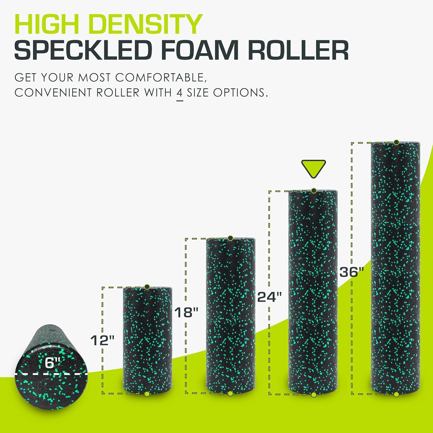 imageProsourceFit High Density Foam Rollers 36  inches LongFirm Full Body Athletic Massage Tool for Back Stretching Yoga Pilates Post Workout Muscle RecuperationBlackGreen