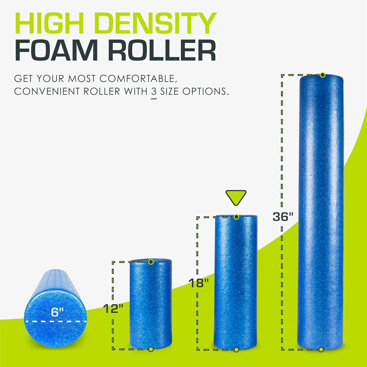 imageProsourceFit High Density Foam Rollers 36  inches LongFirm Full Body Athletic Massage Tool for Back Stretching Yoga Pilates Post Workout Muscle RecuperationBlue