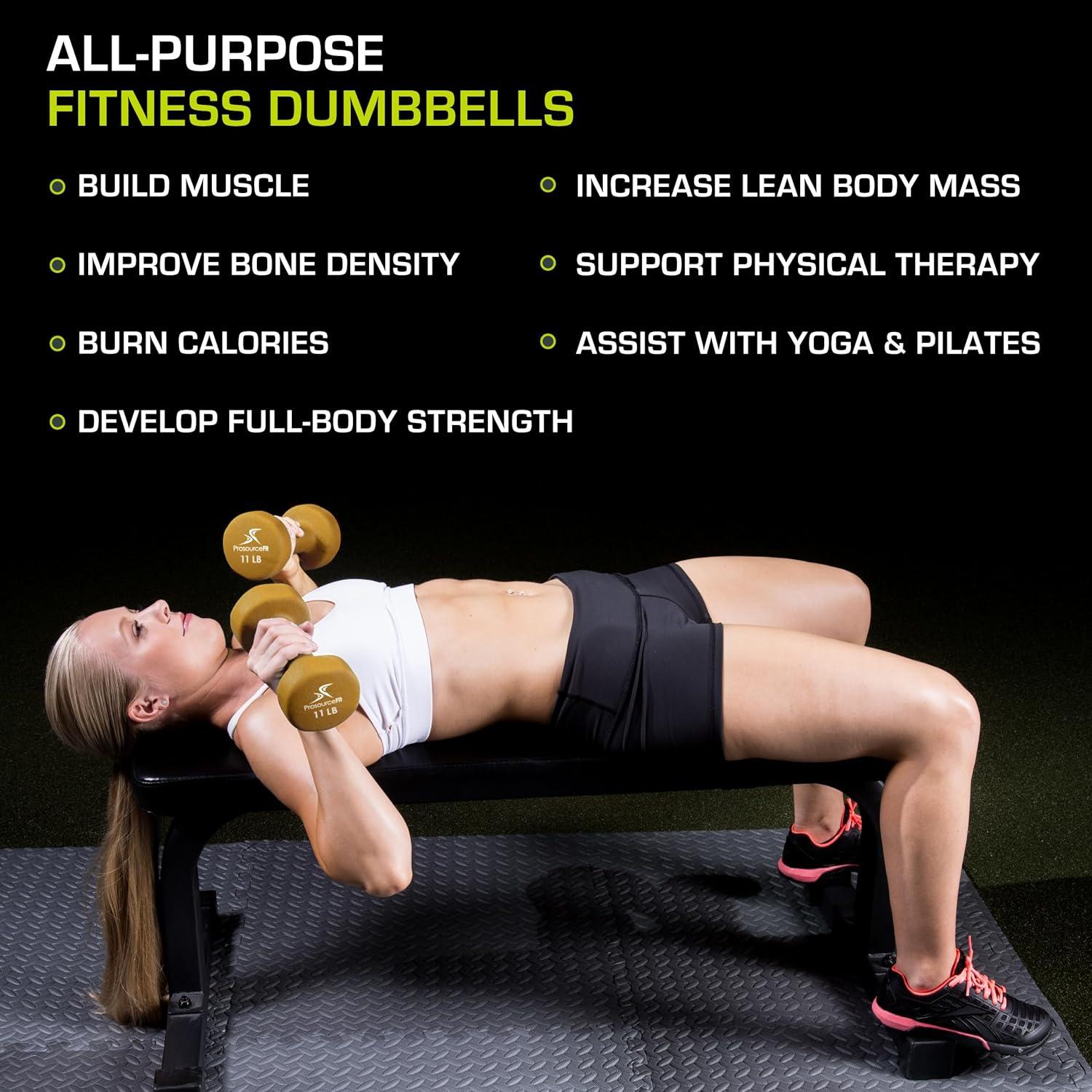 imageProsourceFit Neoprene Dumbbell Coated for NonSlip Grip 10 lbBrown  11LB