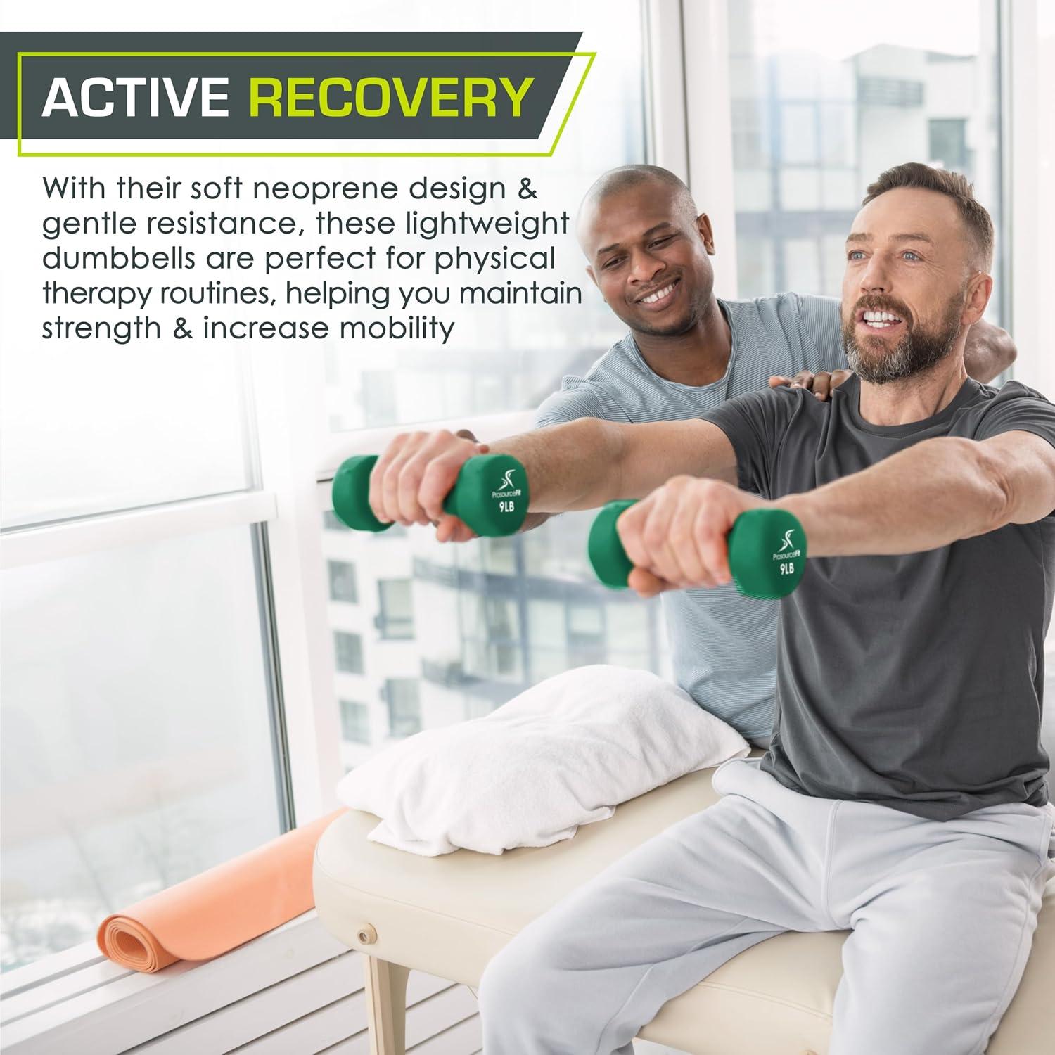 imageProsourceFit Neoprene Dumbbell Coated for NonSlip Grip 10 lbGreen  9LB