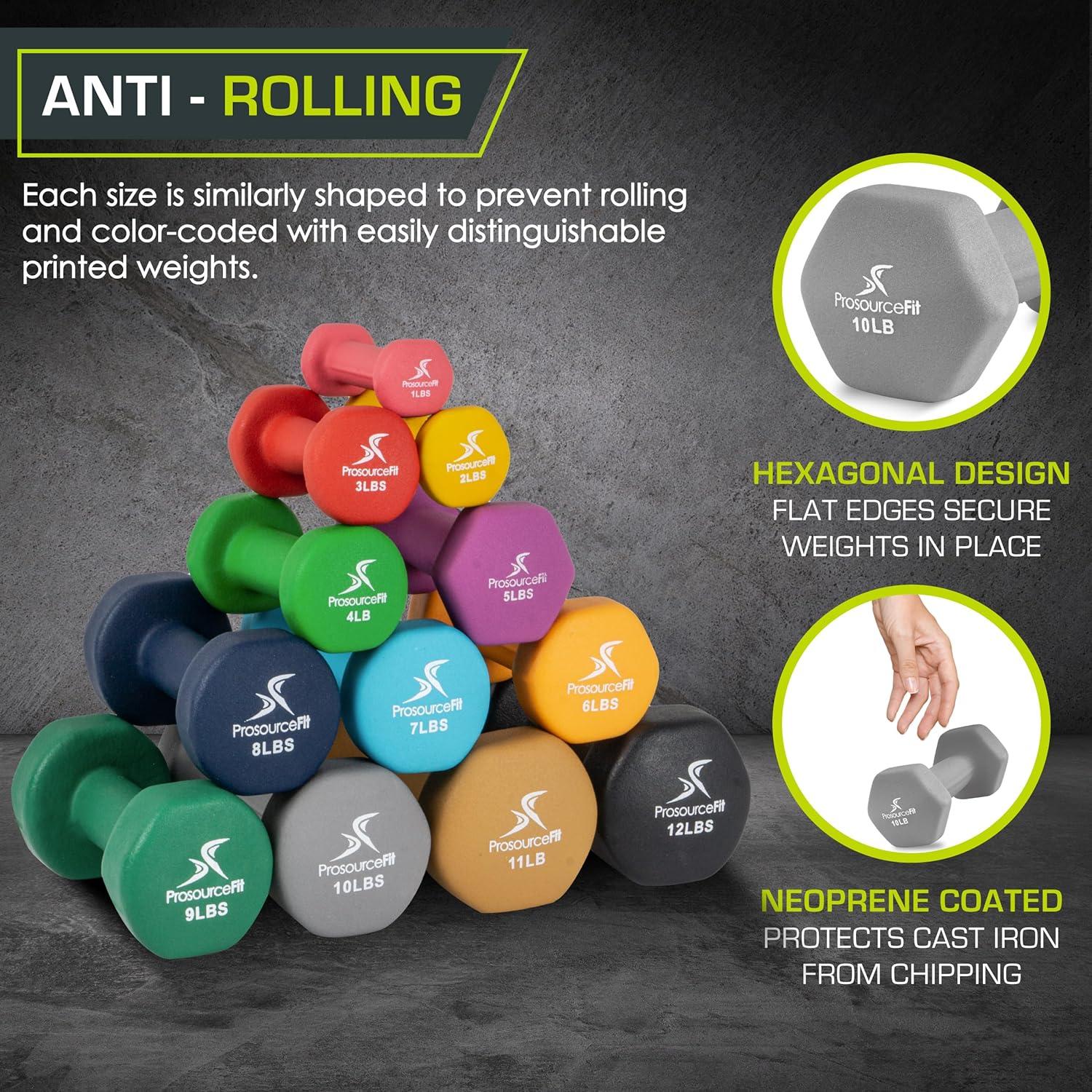 imageProsourceFit Neoprene Dumbbell Coated for NonSlip Grip 10 lbGrey  10LB