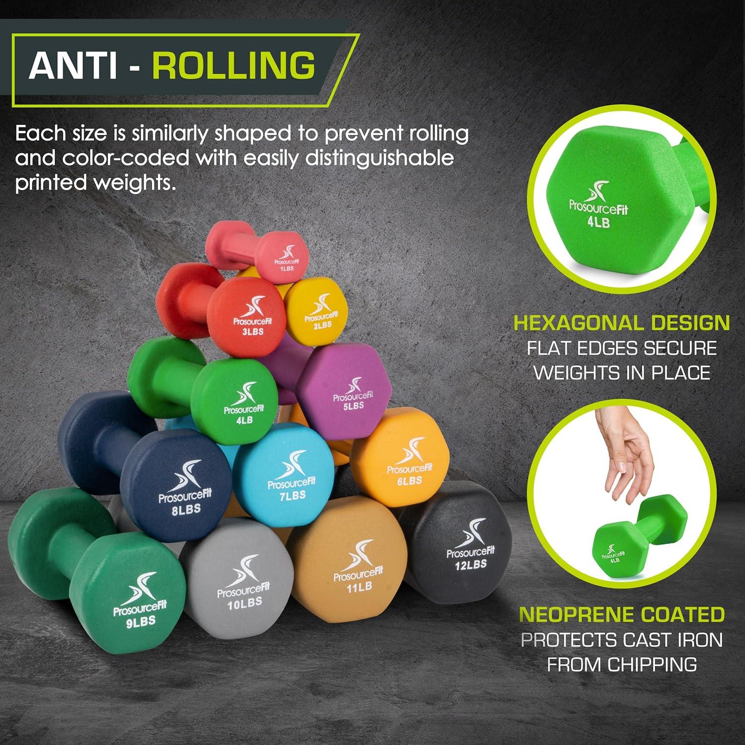 imageProsourceFit Neoprene Dumbbell Coated for NonSlip Grip 10 lbLime  4LB