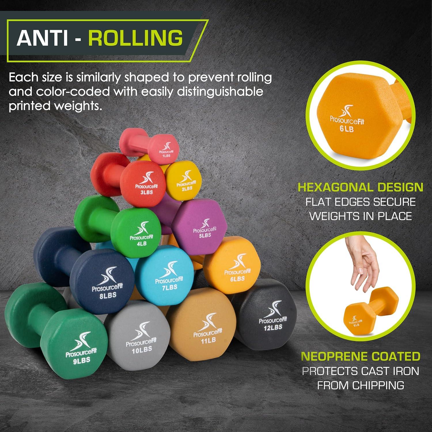 imageProsourceFit Neoprene Dumbbell Coated for NonSlip Grip 10 lbOrange  6LB