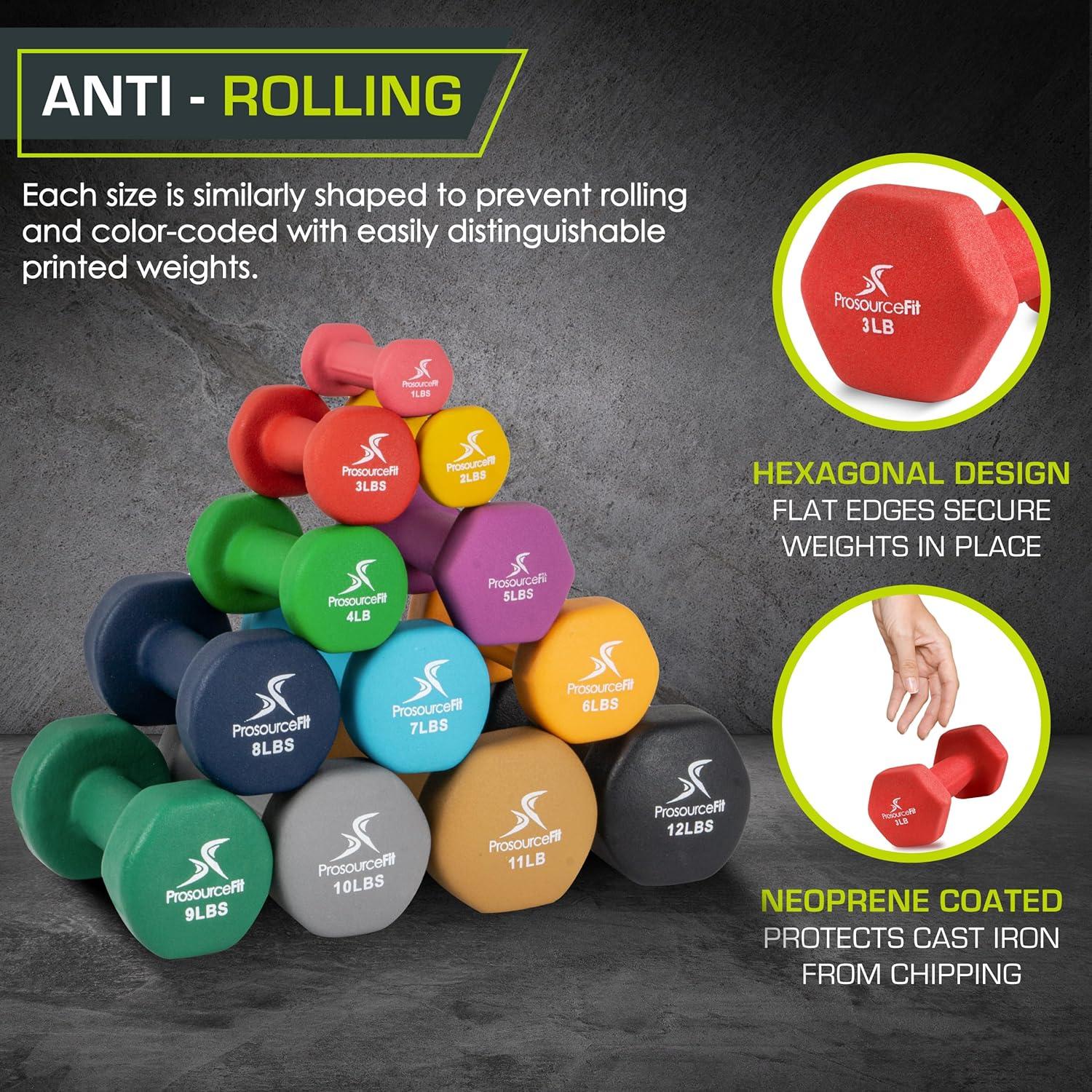 imageProsourceFit Neoprene Dumbbell Coated for NonSlip Grip 10 lbRed3lb
