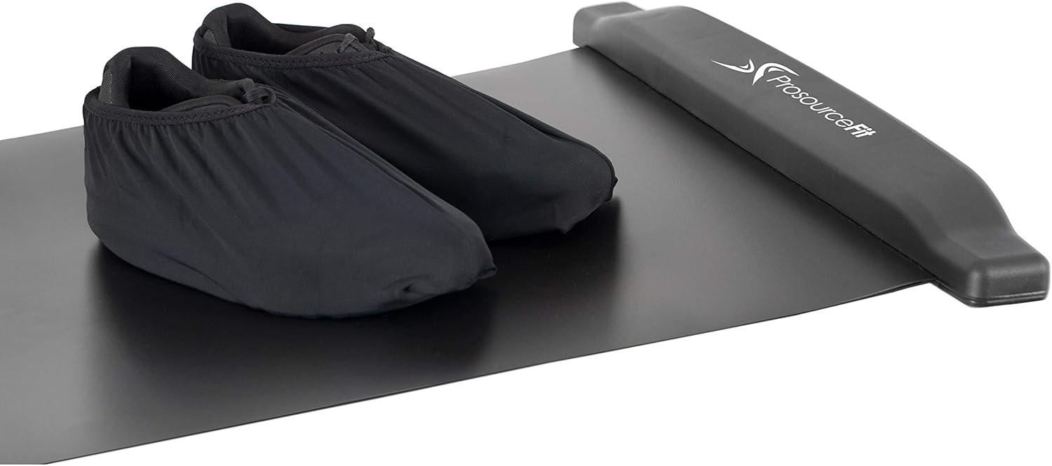 imageProsourceFit Slide Board Mat for Exercise 6 with End Stops Booties ampamp Carrying Bag for LowImpact Indoor Home Workouts and Sports TrainingStandard