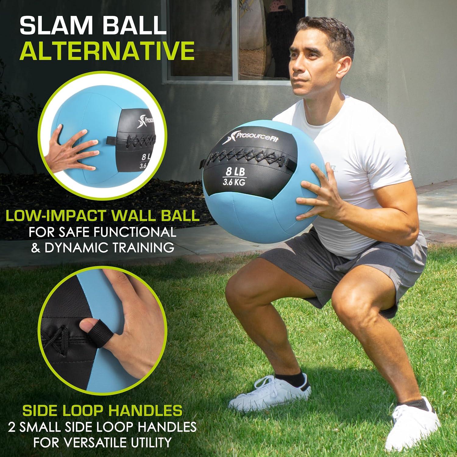 imageProsourceFit Soft Medicine Balls Wall Balls and Full Body Dynamic ExercisesAqua 8 LB