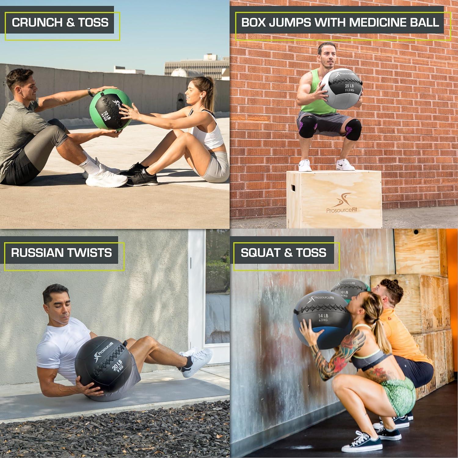 imageProsourceFit Soft Medicine Balls Wall Balls and Full Body Dynamic ExercisesBlack 20 LB