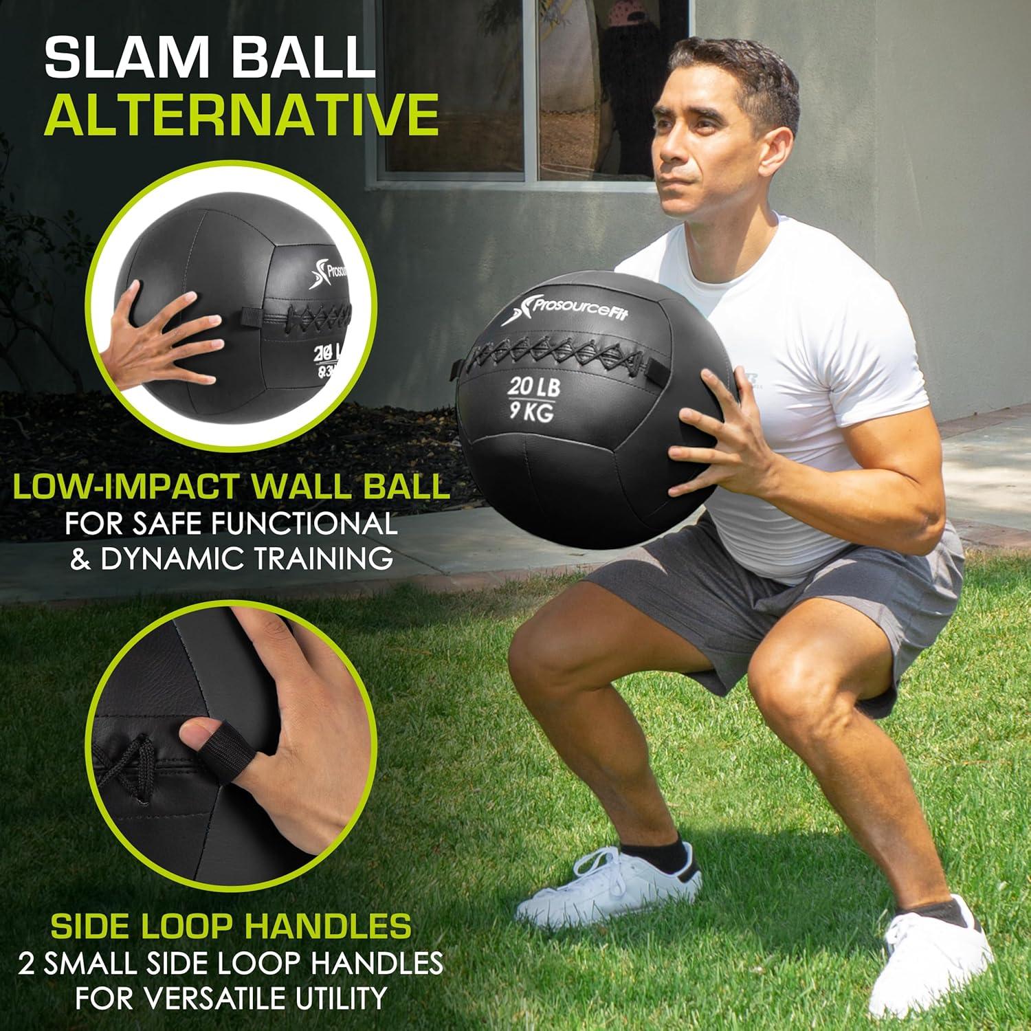 imageProsourceFit Soft Medicine Balls Wall Balls and Full Body Dynamic ExercisesBlack 20 LB