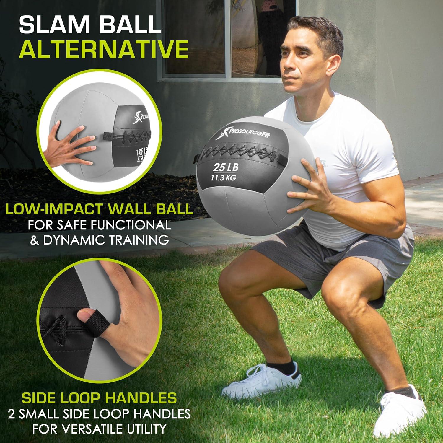 imageProsourceFit Soft Medicine Balls Wall Balls and Full Body Dynamic ExercisesGray 25 LB