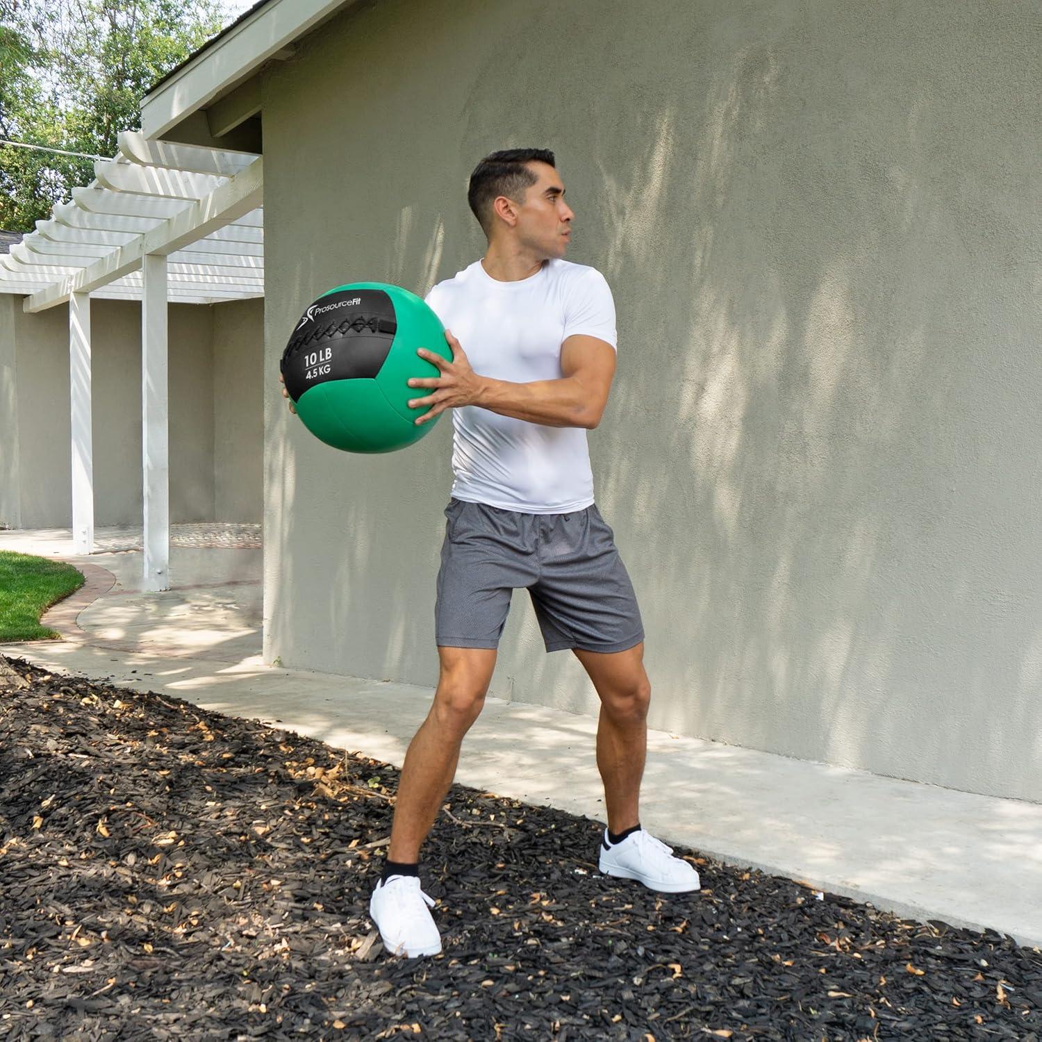 imageProsourceFit Soft Medicine Balls Wall Balls and Full Body Dynamic ExercisesGreen 10 LB