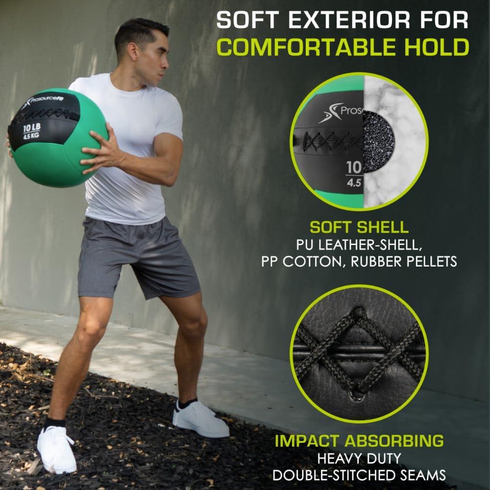 imageProsourceFit Soft Medicine Balls Wall Balls and Full Body Dynamic ExercisesGreen 10 LB