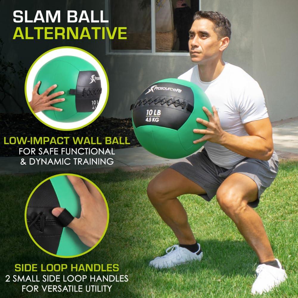 imageProsourceFit Soft Medicine Balls Wall Balls and Full Body Dynamic ExercisesGreen 10 LB