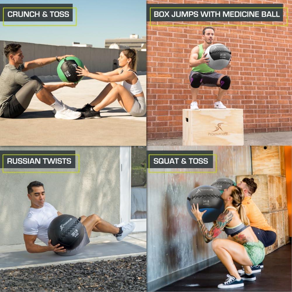 imageProsourceFit Soft Medicine Balls Wall Balls and Full Body Dynamic ExercisesGreen 10 LB