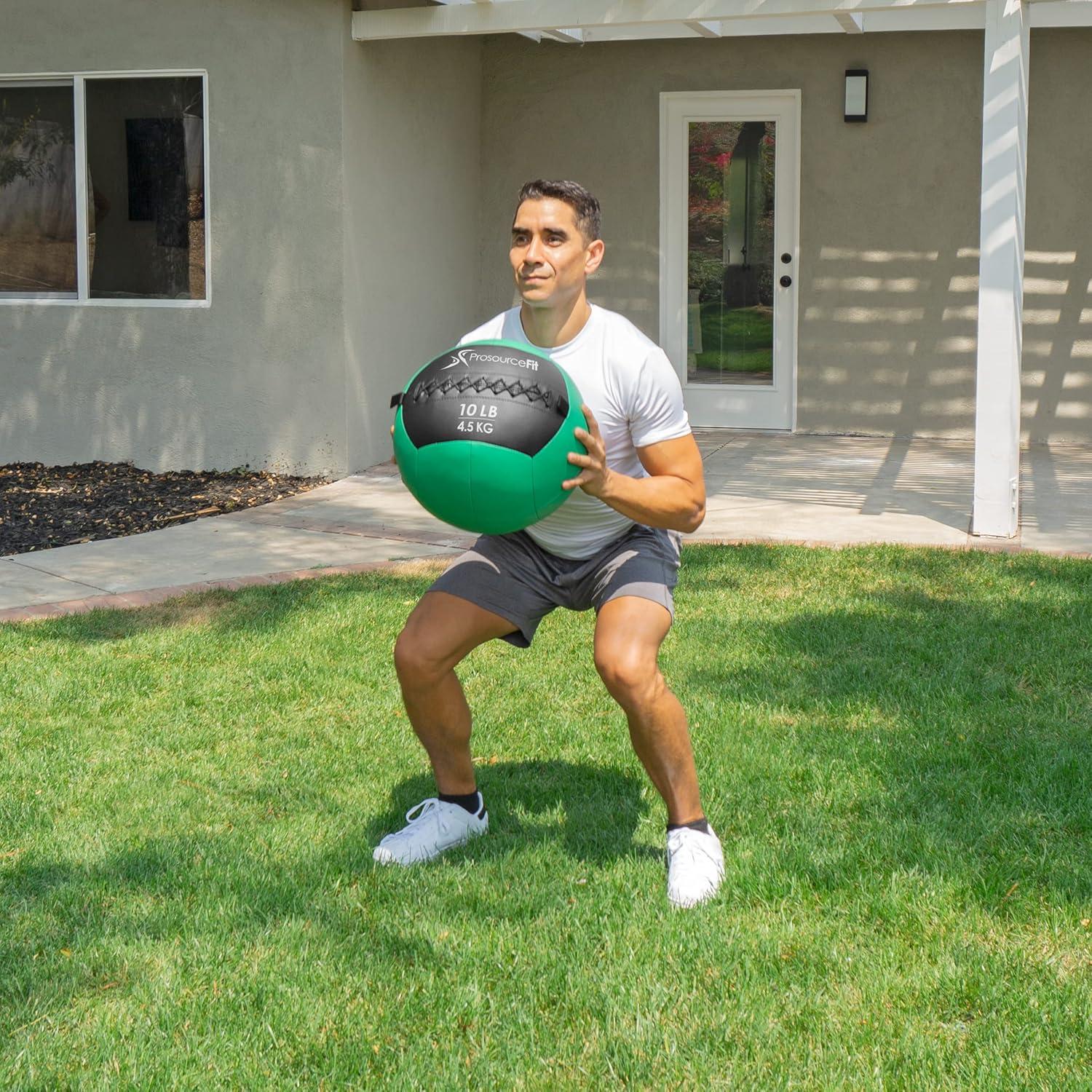 imageProsourceFit Soft Medicine Balls Wall Balls and Full Body Dynamic ExercisesGreen 10 LB