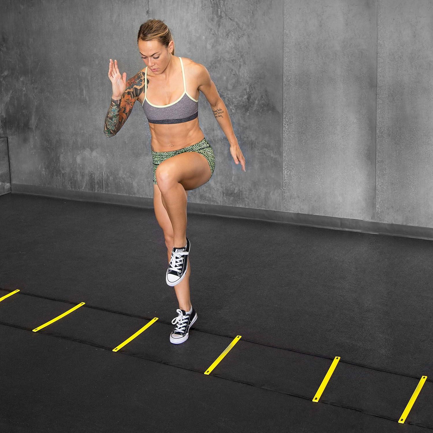 imageProsourceFit Speed Agility Ladder 8 12 and 20 Rung for Speed Training and Sports Agility Workouts with Free Carrying Bag12 Rungs