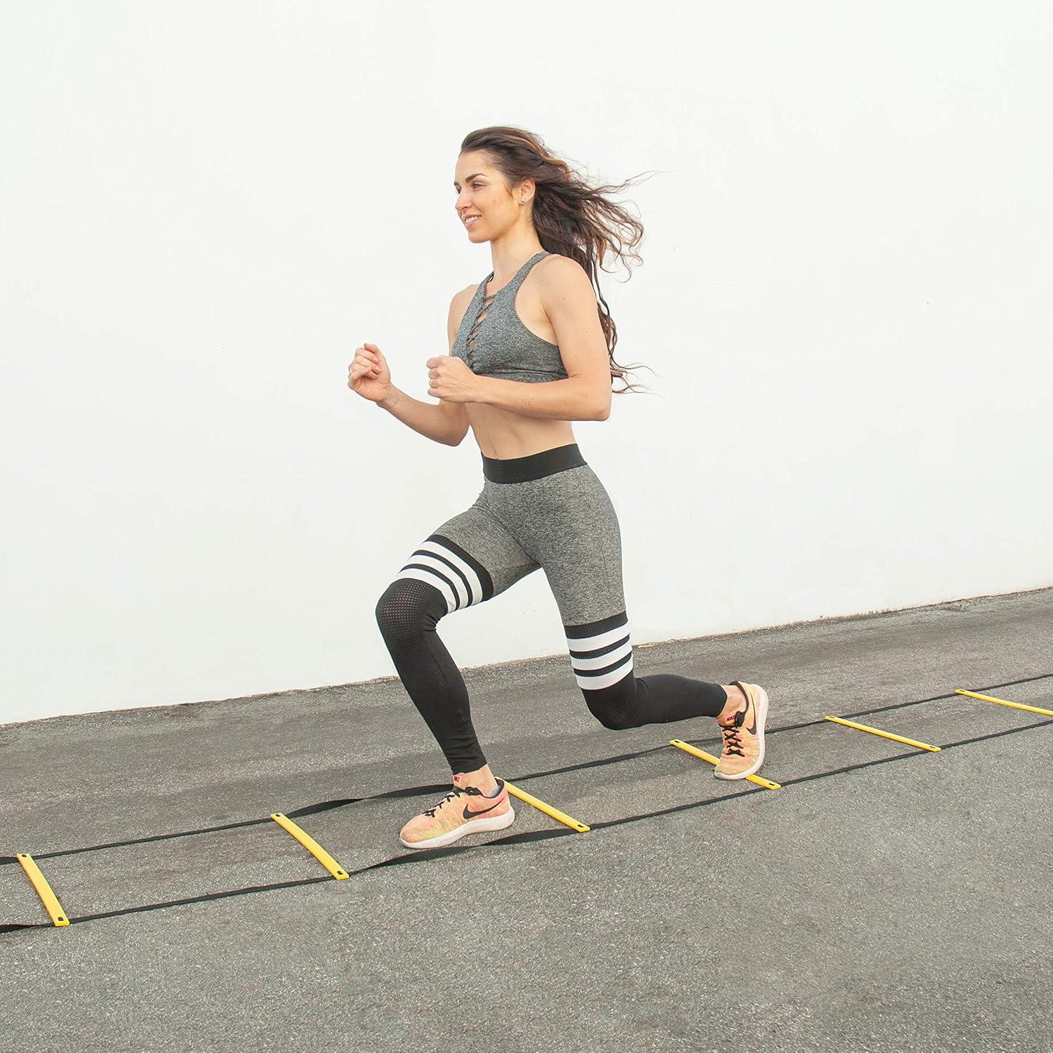 imageProsourceFit Speed Agility Ladder 8 12 and 20 Rung for Speed Training and Sports Agility Workouts with Free Carrying Bag20 Rungs