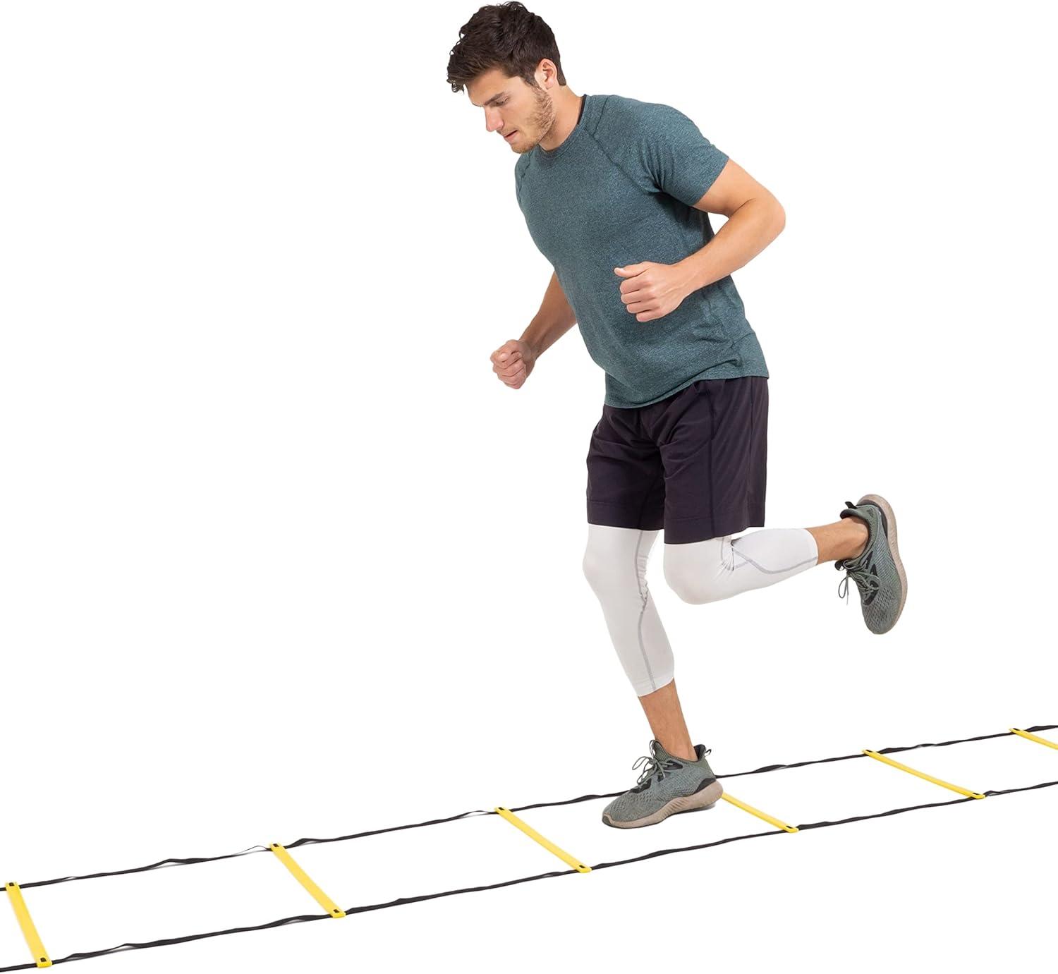 imageProsourceFit Speed Agility Ladder 8 12 and 20 Rung for Speed Training and Sports Agility Workouts with Free Carrying Bag8 Rungs
