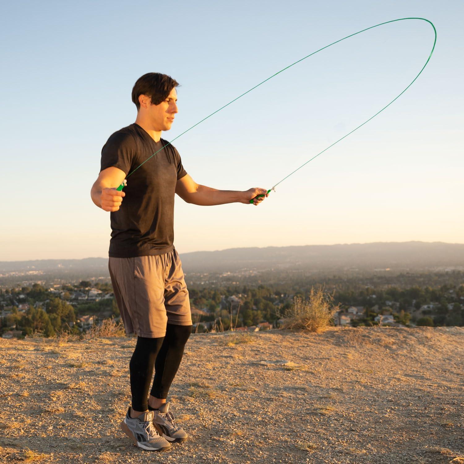 imageProsourceFit Speed Jump Rope 10 Adjustable Length Super Fast Turning for Cardio BoxingGreen