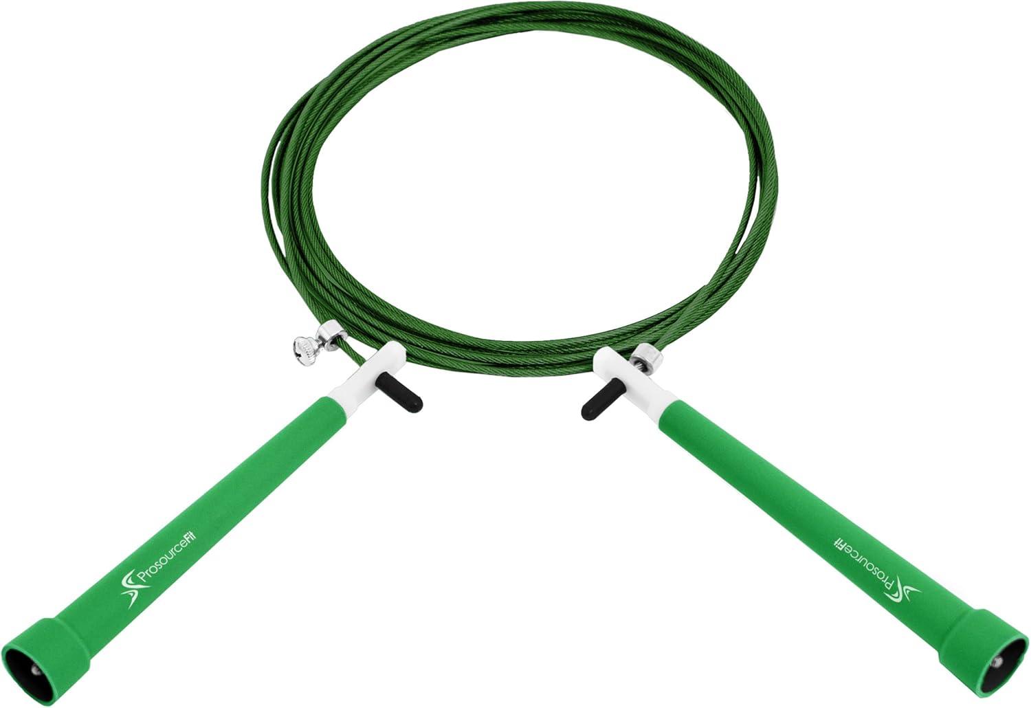 imageProsourceFit Speed Jump Rope 10 Adjustable Length Super Fast Turning for Cardio BoxingGreen