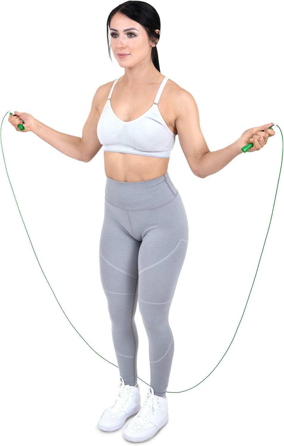 imageProsourceFit Speed Jump Rope 10 Adjustable Length Super Fast Turning for Cardio BoxingGreen