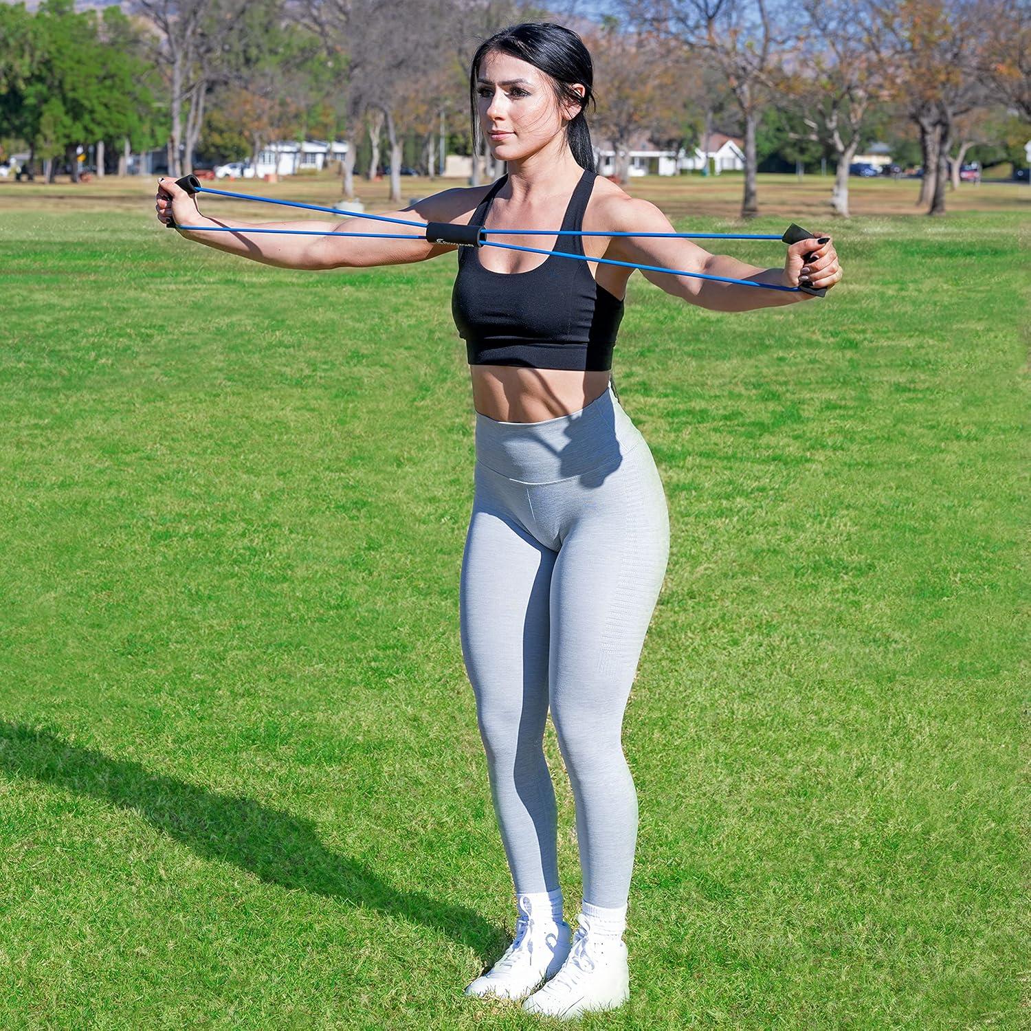 imageProsourceFit Toner Resistance Band 1520 lb Figure 8 Heavy Duty Workout Tube for Upper ampamp Lower Body Exercise