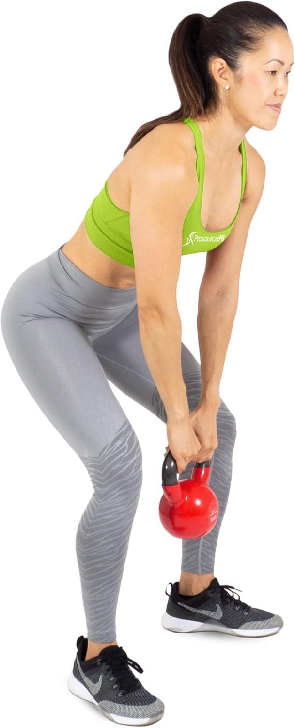 imageProsourceFit Vinyl Coated Cast Iron Kettlebells for Full Body Fitness WorkoutsRed