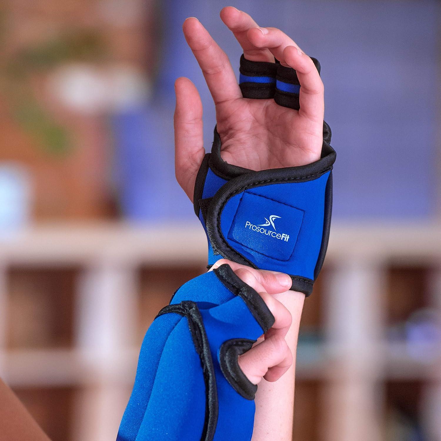 imageProsourceFit Weighted Gloves Pair of Heavy Duty 2 lb Neoprene for Sculpting and AerobicsBlue