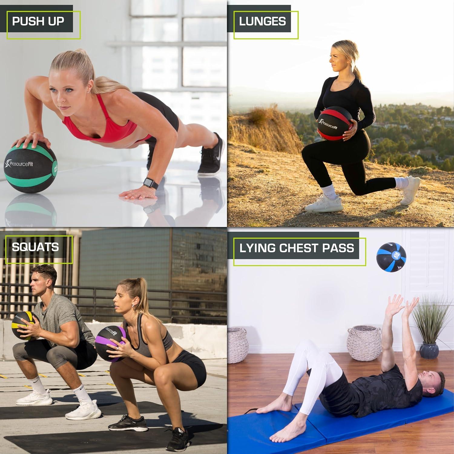 imageProsourceFit Weighted Medicine Ball for Full Body Workouts6 LB  YellowBlack